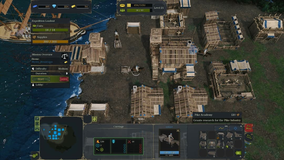 An in-game screenshot of base-building in Arcande Wilds